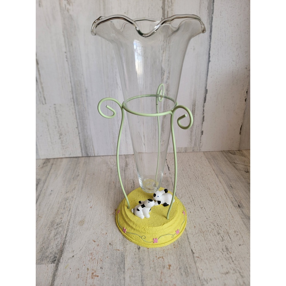 Dantes unique vintage Easter vase flower bunny rabbit spring home decor